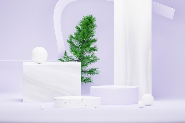 Render 3d Fondo mínimo Pastel Purple con soporte de podio Plataforma de escenario púrpura para presentación de productos cosméticos y publicidad Escena de estudio con pedestal de escaparate en diseño limpio