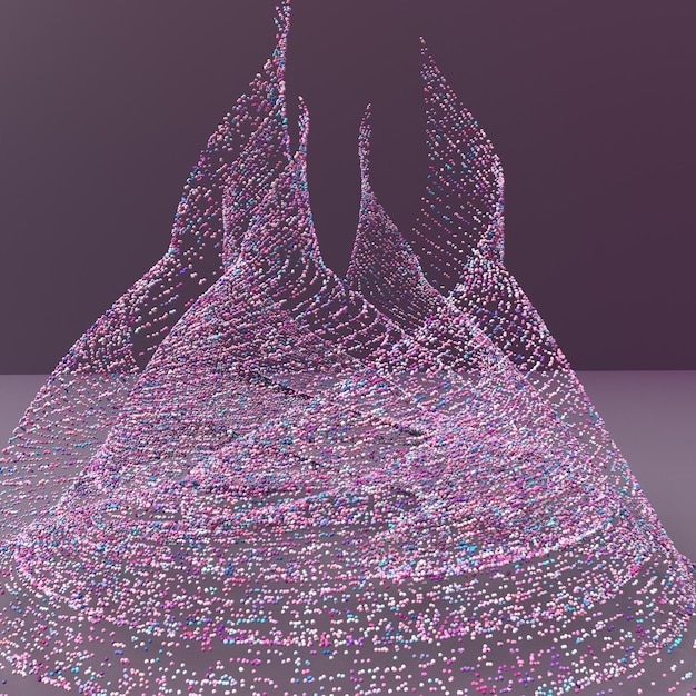 Render 3d, Fondo de partículas con colorido
