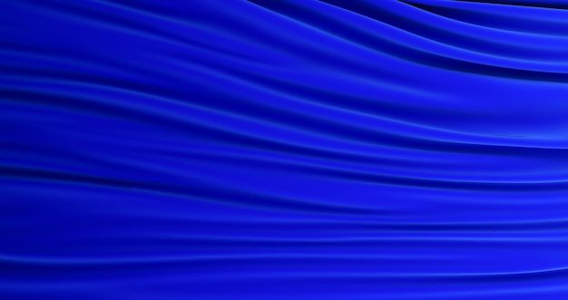 Foto render 3d de fondo de tela de seda azul. satén azul profundo, seda, textura del fondo