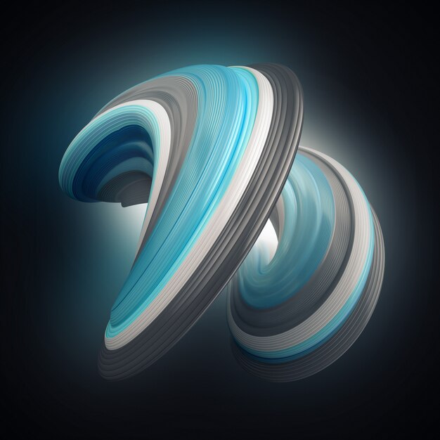 Render 3D de forma de colores abstractos