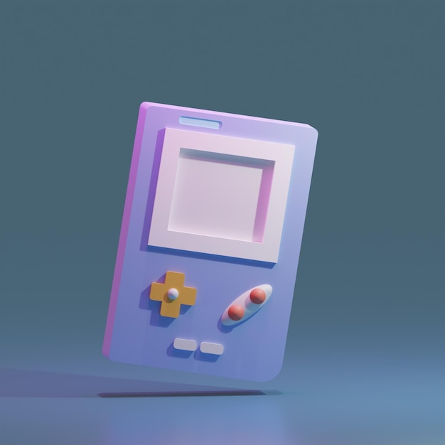 Render 3d de gamepad de baja poli