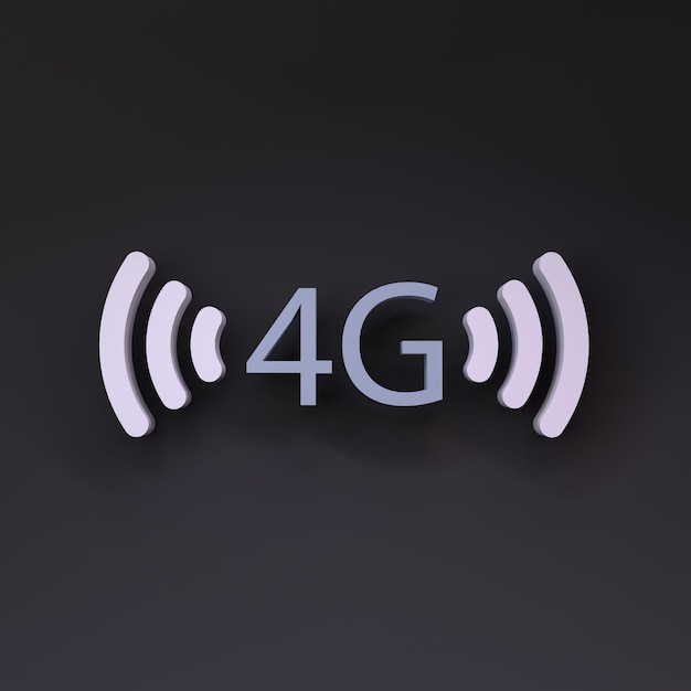 Render 3d de icono de red 4G