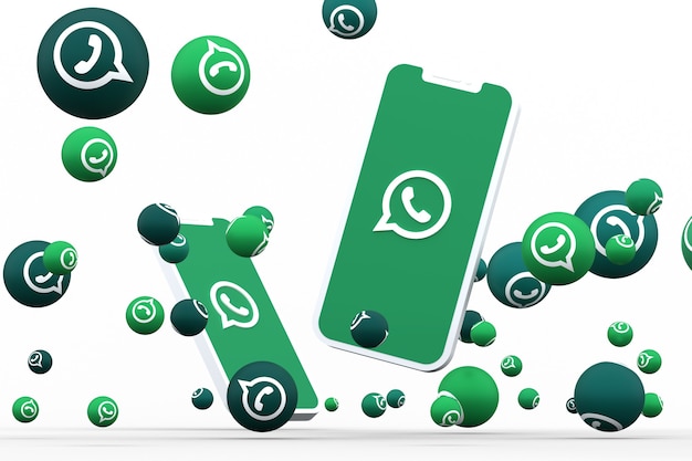 Render 3d del icono de whatsapp