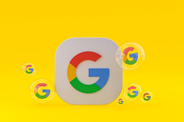 Foto render 3d de los iconos de google