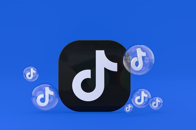 Render 3d de los iconos de Tiktok