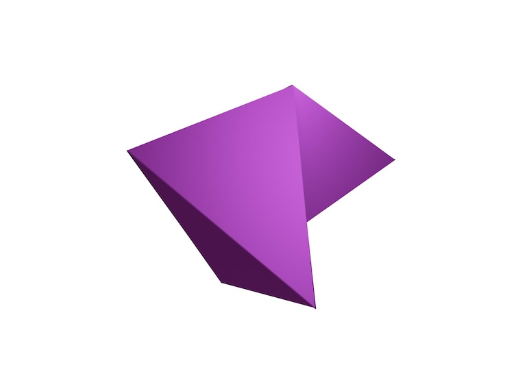 Foto render 3d logotipo dinámico aislado en un fondo blanco signo brillante o símbolo de forma no estándar
