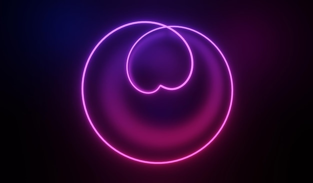 Render 3D de luz de neón RGB sobre fondo de oscuridad. Las líneas abstractas del láser se muestran por la noche. Escena de haz de espectro ultravioleta para maqueta y banner web.