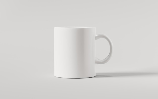 Render 3d de maqueta de taza blanca realista