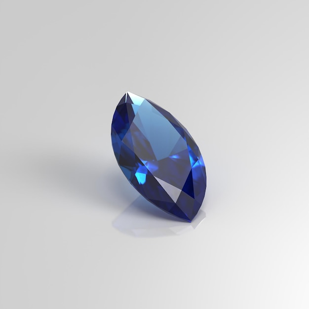 Render 3D de marquesa de piedras preciosas de zafiro azul