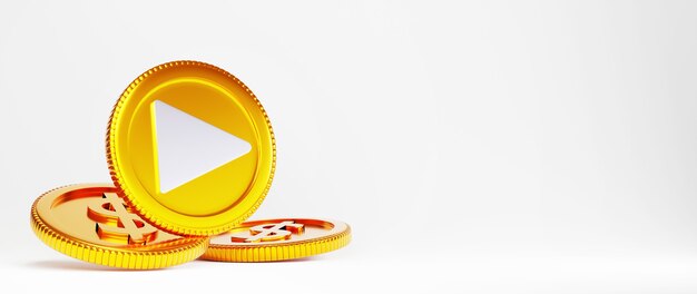 Render 3D de monedas de oro. Compras en línea y comercio electrónico en concepto de negocio web. Transacción segura de pago en línea con teléfono inteligente.