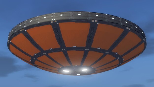 Render 3D Nave extraterrestre objeto volador no identificado