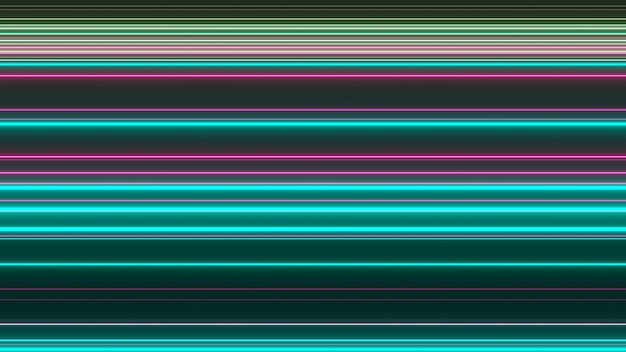 Render 3d de neón flash y luz que brilla intensamente en la escena oscura Líneas de movimiento de luz de velocidad
