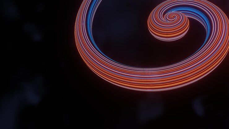 Foto render 3d de neón flash y luz que brilla intensamente en la escena oscura túnel de luz de velocidad a través de la ciudad o tecnología urbana internet de la red futura ciencia ficción del viaje interestelar hiperespacial