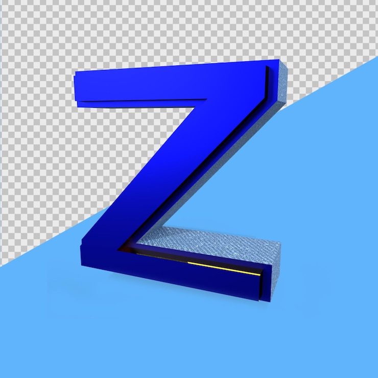Foto render 3d número azul z