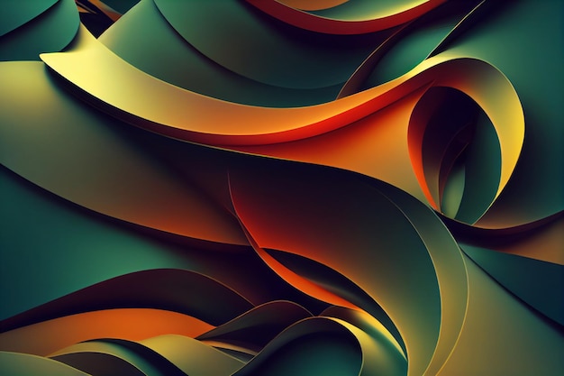 Render 3d ondulado abstracto de fondo colorido