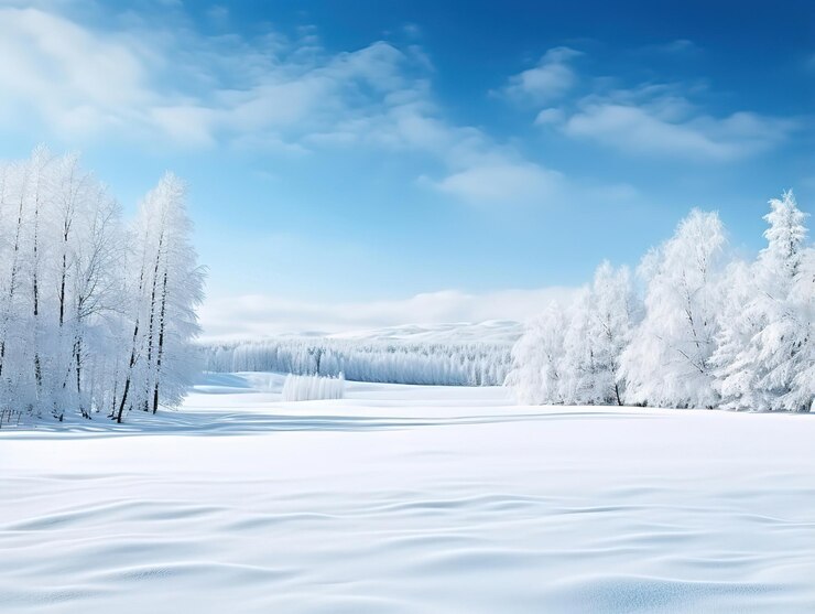 Render 3D de un paisaje nevado de invierno