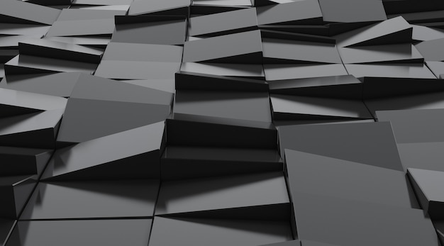 Render 3D del patrón de geometría abstracta oscura.