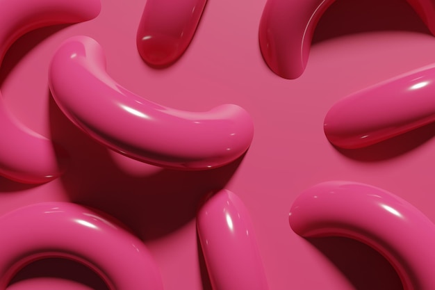 Render 3D de patrón de toro sobre un fondo magenta