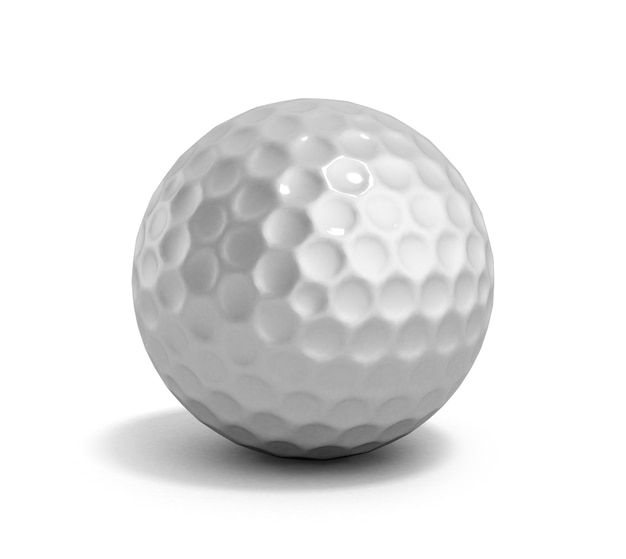 Render 3d de pelota de golf en blanco