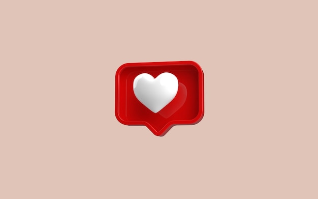 Foto render 3d de símbolo de icono de redes sociales en pastel