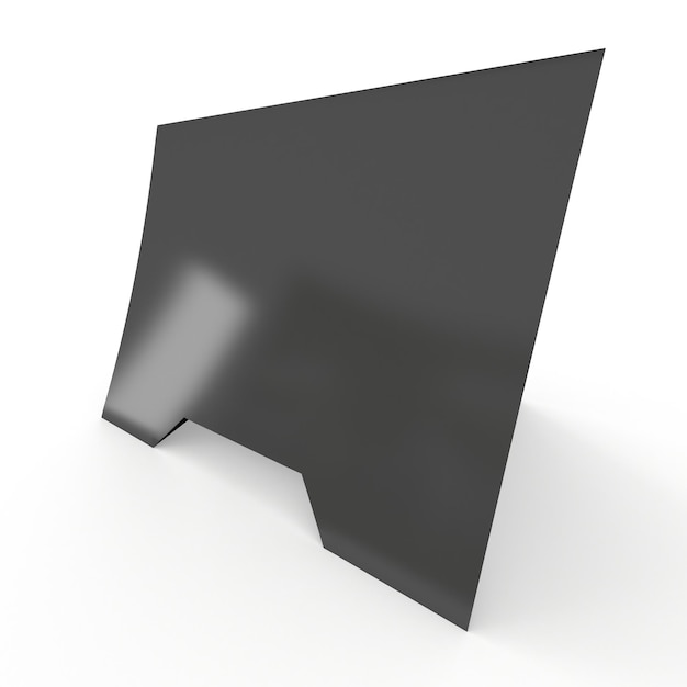 Render 3d de tarjeta de carpa de papel negro