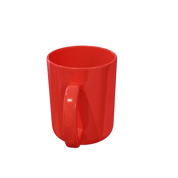 Render 3D de taza de cerámica roja