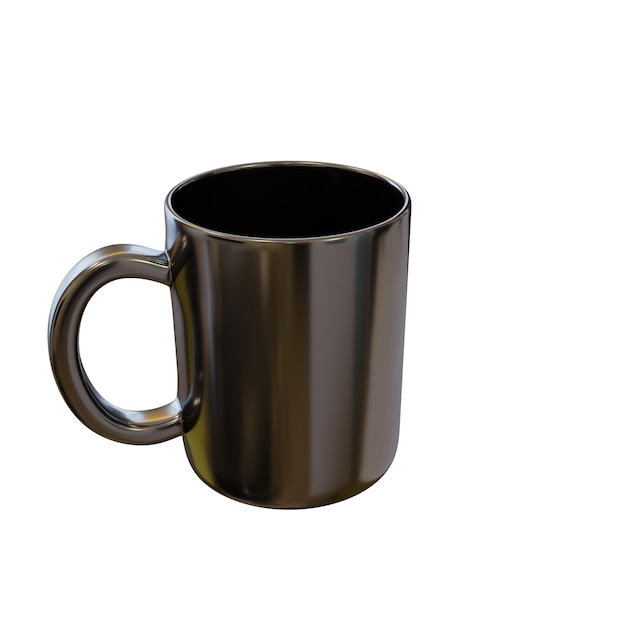 Render 3D de taza clásica negra