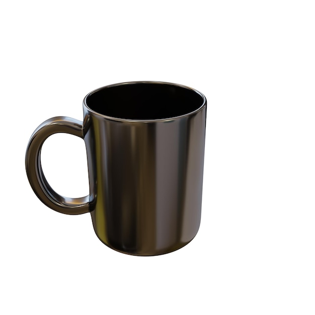 Render 3D de taza clásica negra