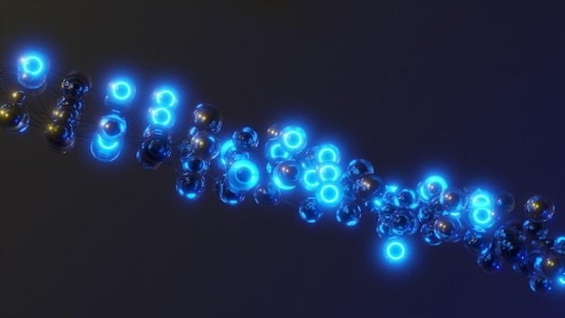 Render abstracto en 3D de diferentes formas y colores