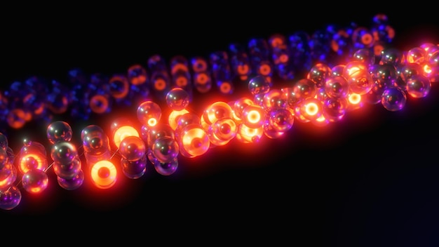 Render abstracto en 3D de diferentes formas y colores