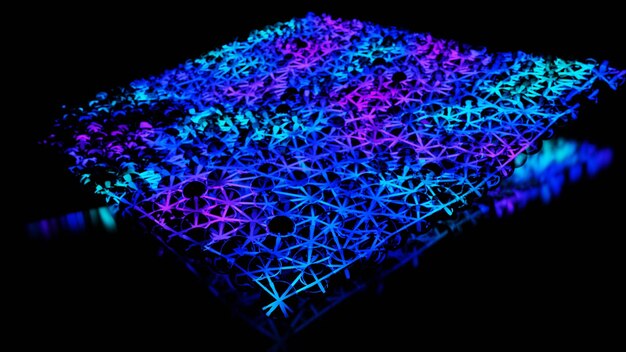 Render abstracto en 3D de diferentes formas y colores