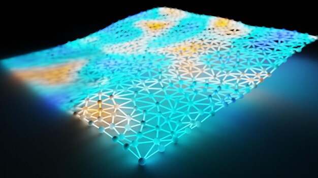 Render abstracto en 3D de diferentes formas y colores