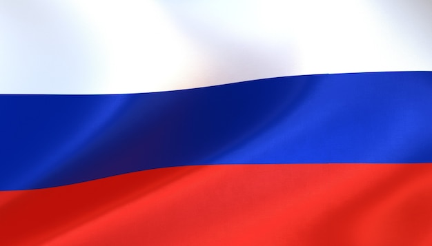 Render de la bandera de Rusia con textura