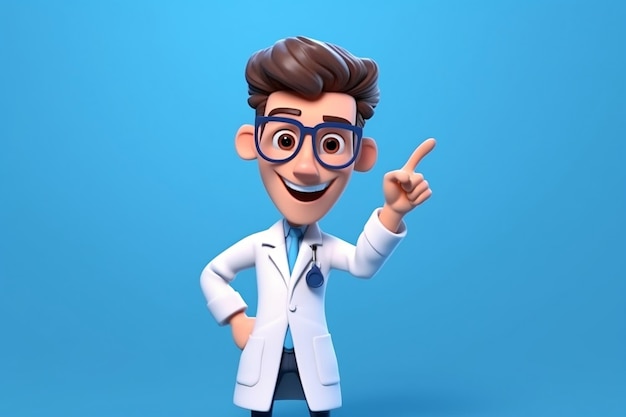 Render Cartoon Character Doctor Mostra Inteligência Artificial Gerativa