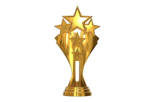 Render D de copa de oro aislado en blanco