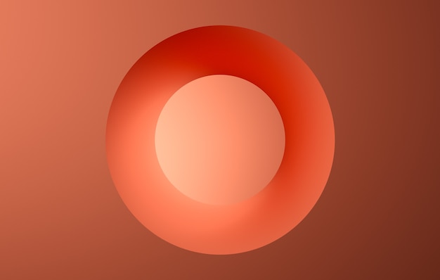 Render d de fondo de color abstracto anillo naranja