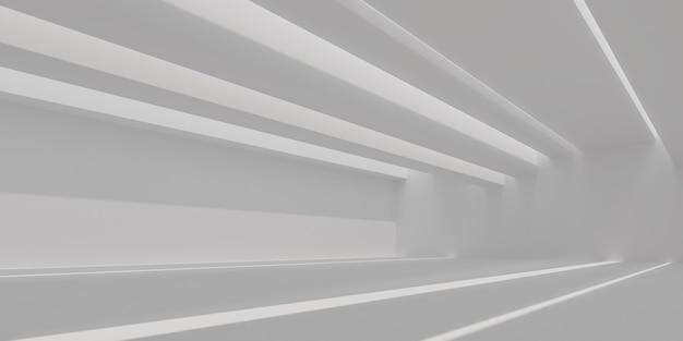 render da sala vazia de concreto com sombra na parede.