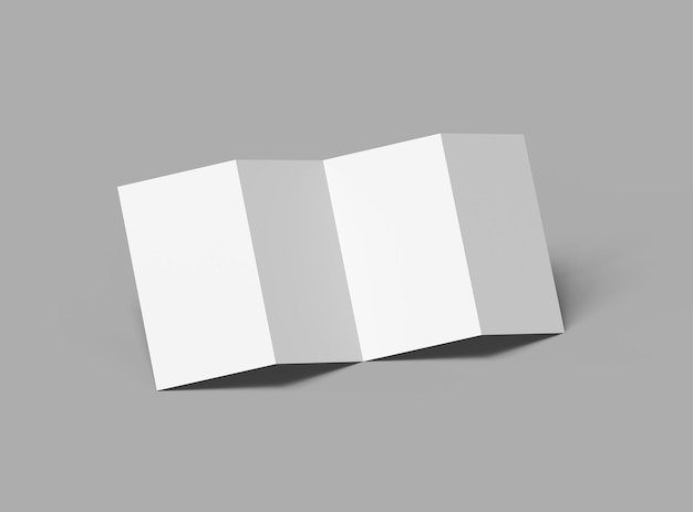 Render un folleto plegable de acordeón en blanco de 4 paneles para presentar su diseño