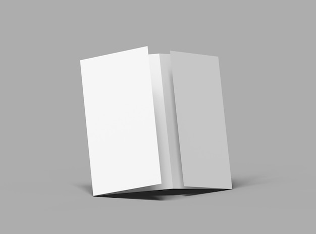 Render un folleto plegable de acordeón en blanco de 4 paneles para presentar su diseño