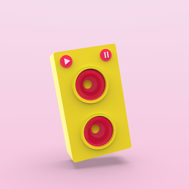 Foto render illustration speaker music