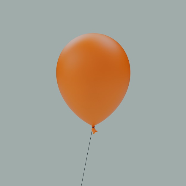 Render de ilustración 3d en blanco globo naranja aislado