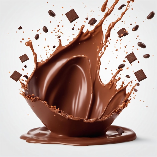 Render de salpicaduras de chocolate Generado con IA