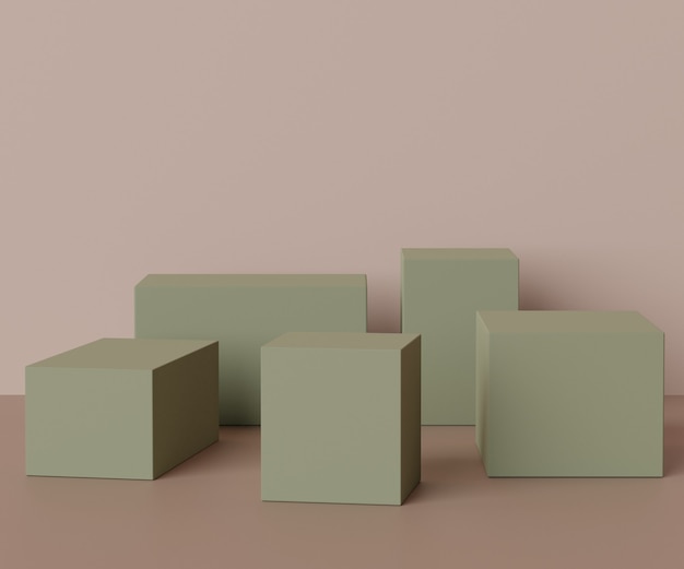 Render-Szene des geometrischen Minimal-Podiums