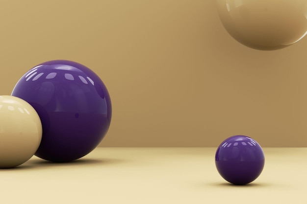 Rendering 3D abstracto de la composición de las esferas con formas geométricas diseño de fondo moderno