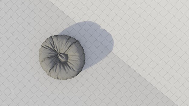Rendering 3D de la bolsa de frijoles redonda en el plano