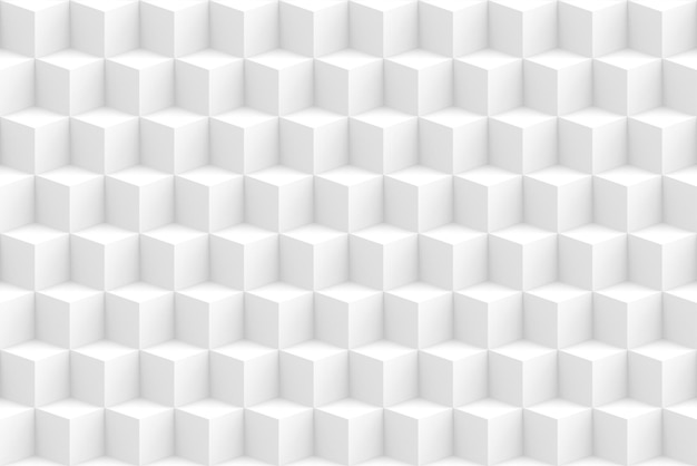 Rendering 3D sin costuras abstracto cubos de forma cuadrada blanca fondo de la pared de la caja