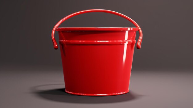 Foto rendering en 3d de un cubo de metal rojo
