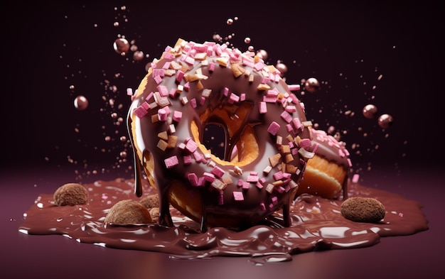 Rendering en 3D de la fusión de las rosquillas