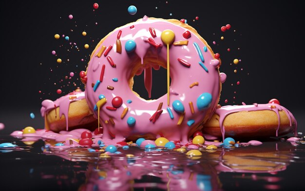 Rendering en 3D de la fusión de las rosquillas