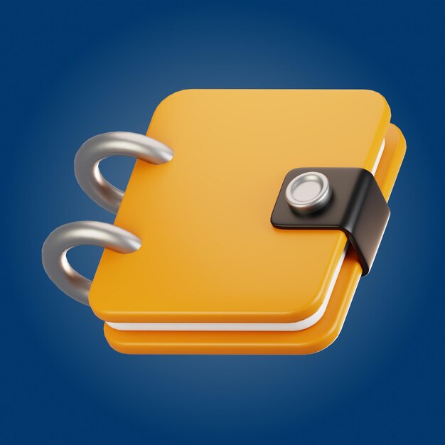 Rendering 3D: Icon general de la interfaz de usuario, concepto de icona de la nota de renderizado 3D